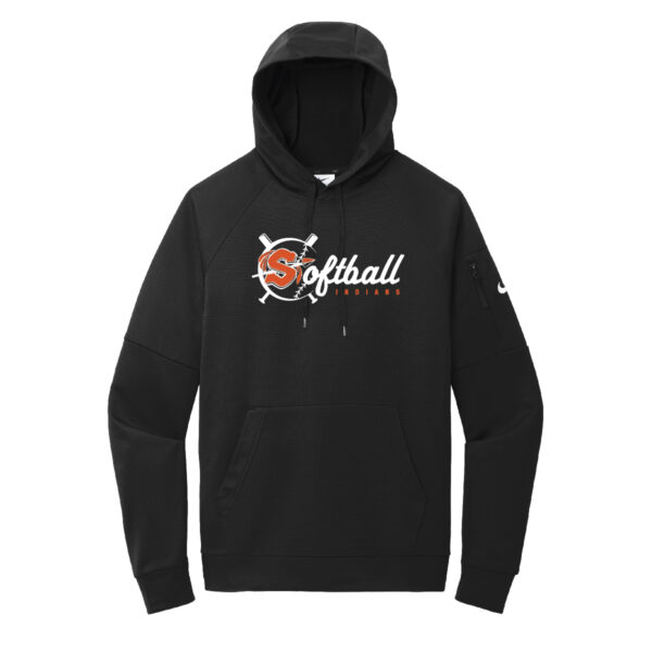 Sandwich Softball Pocket Pullover Fleece Hoodie Black