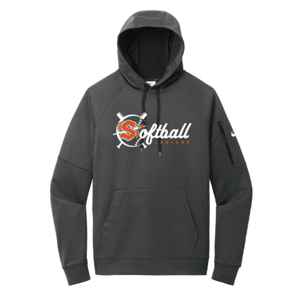 Sandwich Softball Pocket Pullover Fleece Hoodie Grey