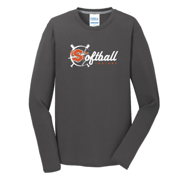 Sandwich Softball Long Sleeve Performance Blend Tee Anthracite