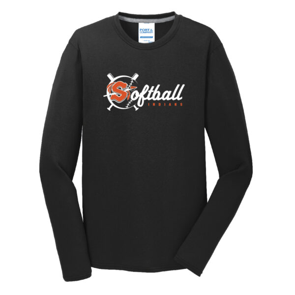 Sandwich Softball Long Sleeve Performance Blend Tee Black