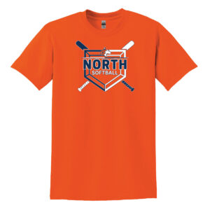 Naperville North Softball DryBlend Gildan T-Shirt Orange Home Plate Design