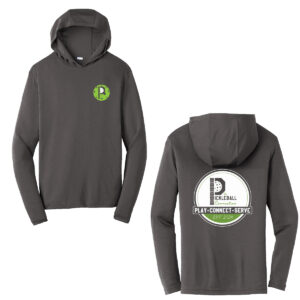 Pickleball Sport Tek Long Sleeve T-Shirt Hoodie Iron Grey