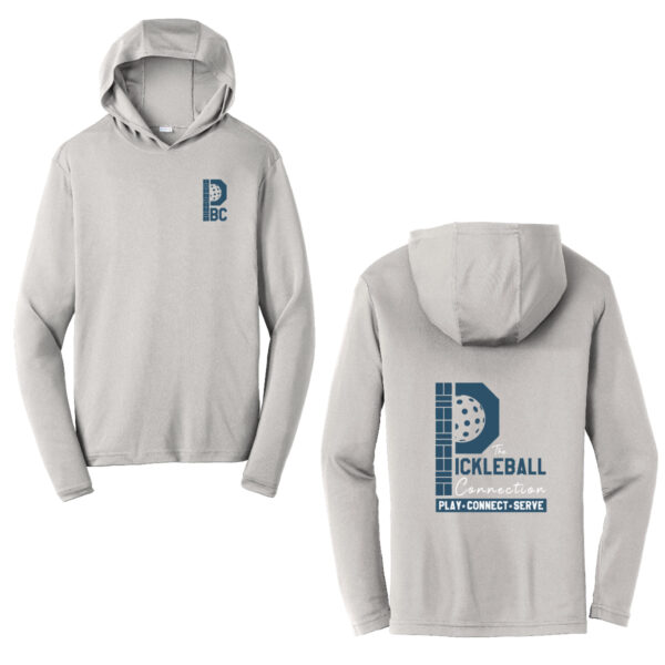 Pickleball Sport Tek Long Sleeve T-Shirt Hoodie Silver