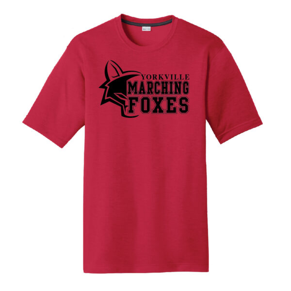 Yorkville Marching Foxes Black on Red Shirt