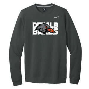 DeKalb High School Nike Club Fleece Crew Anthracite Logo 2
