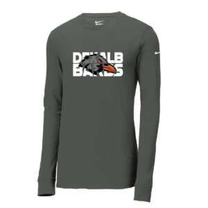 DeKalb High School Nike Dri-FIT Cotton/Poly Long Sleeve Tee Anthracite Logo 2