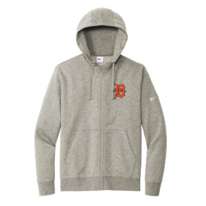 DeKalb High School Nike Club Fleece Sleeve Swoosh Full-Zip Hoodie Dark Grey Heather
