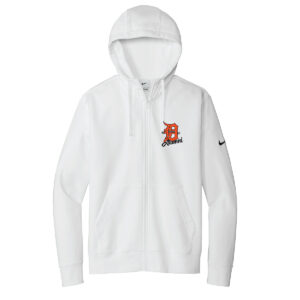 DeKalb High School Nike Club Fleece Sleeve Swoosh Full-Zip Hoodie White ALUMNI