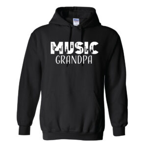 Music Grandpa Black Hoodie