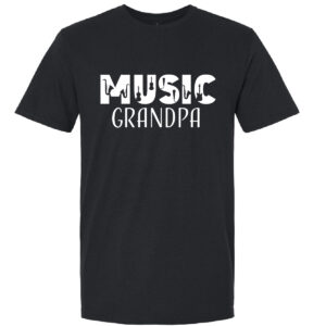 Music Grandpa Black T-Shirt